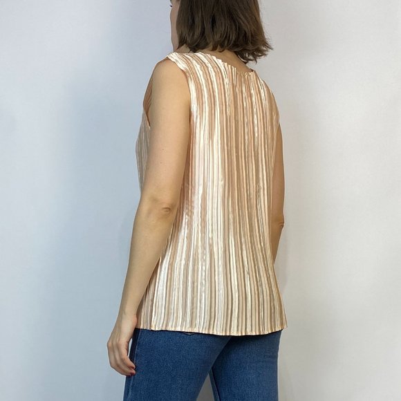 PEARLY Pink PLISSE Tank Top! Large - Picture 2 of 7